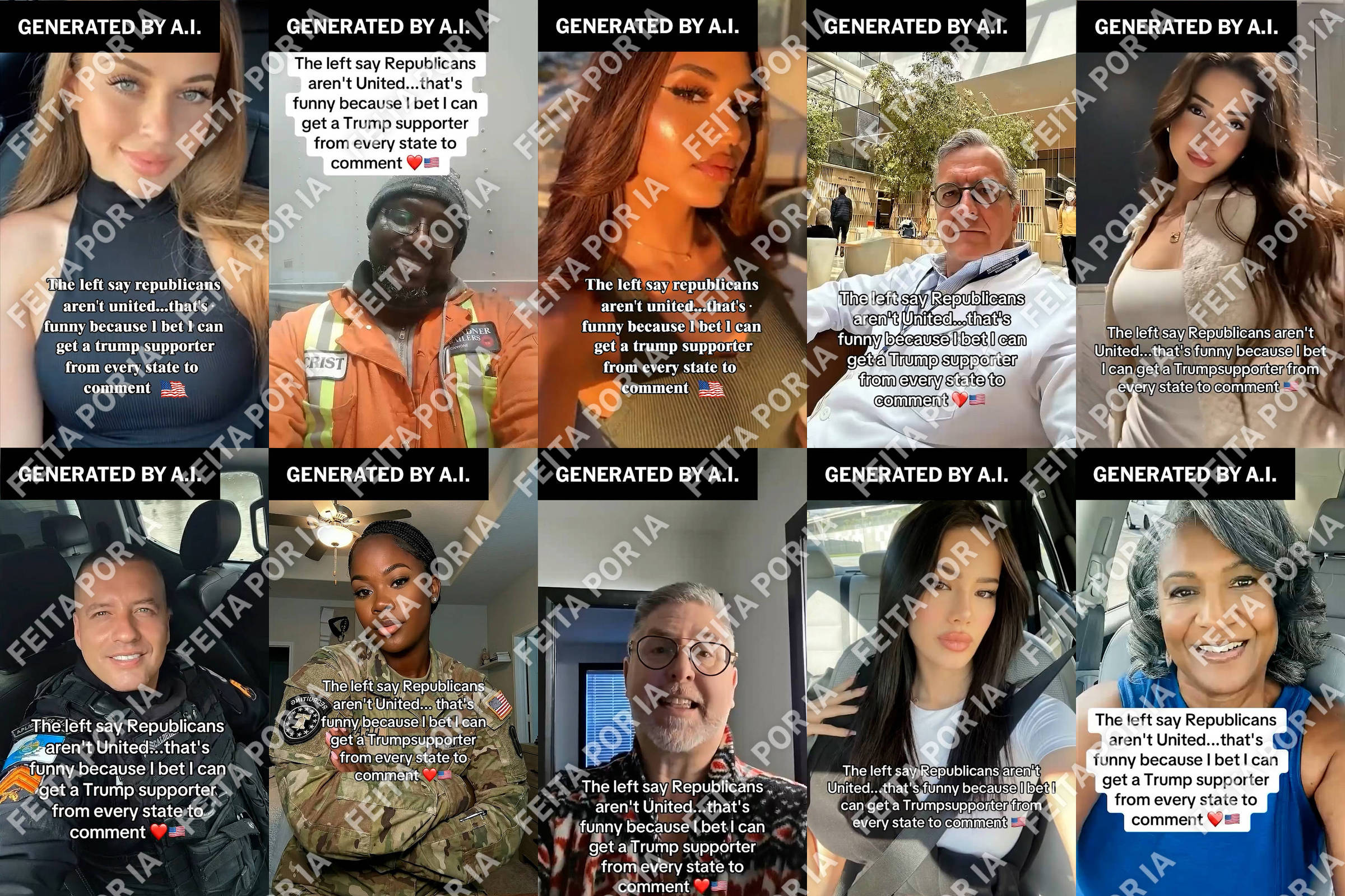 Influenciadores pró-Trump gerados por IA inundam redes sociais