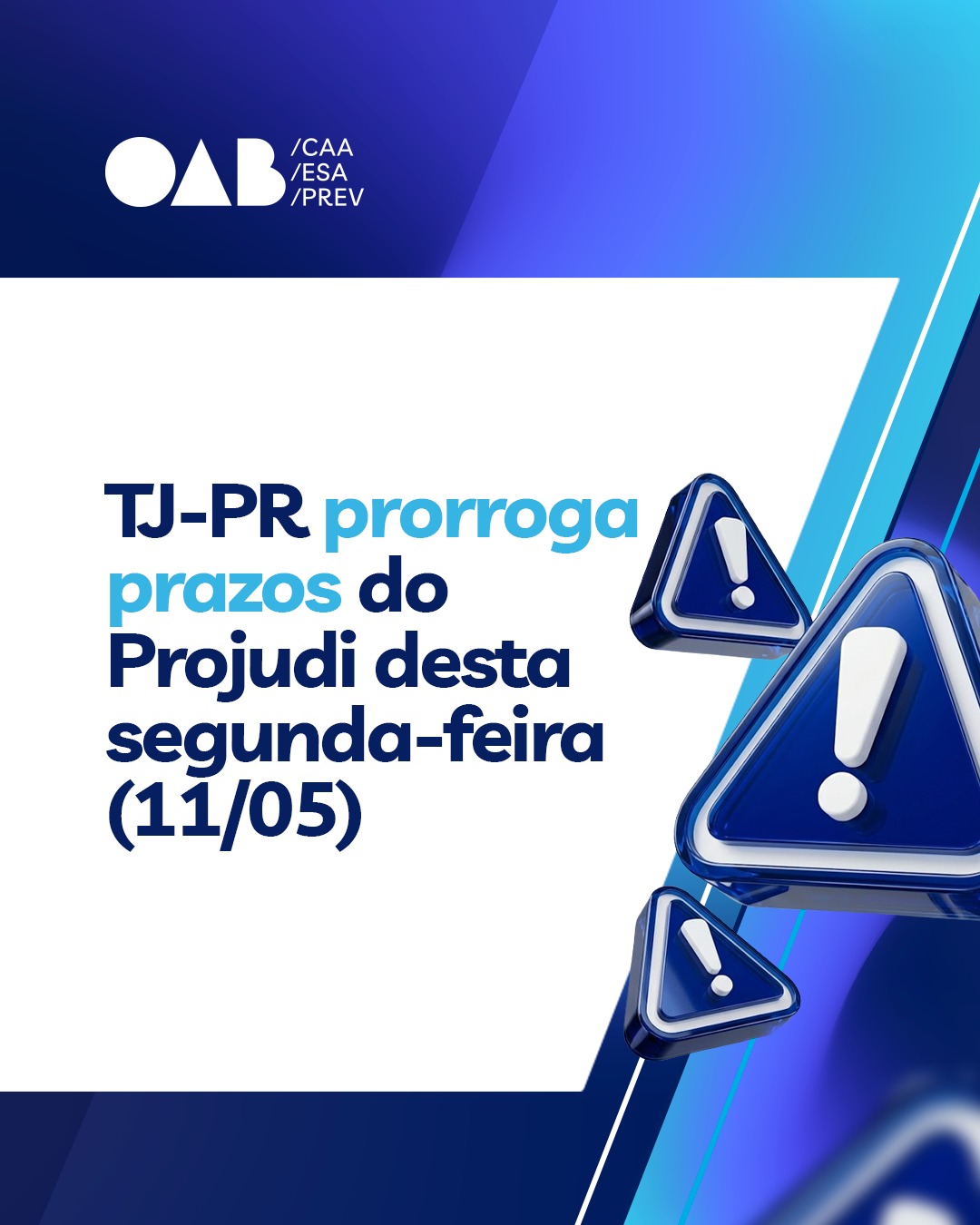 TJ-PR prorroga os prazos desta segunda-feira (11)