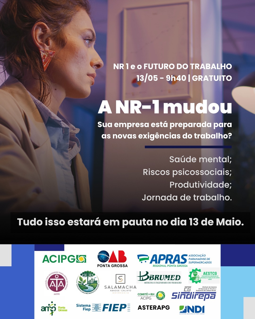 ACIPG promove debate sobre o futuro do trabalho com foco na nova NR-1 e na escala 6×1