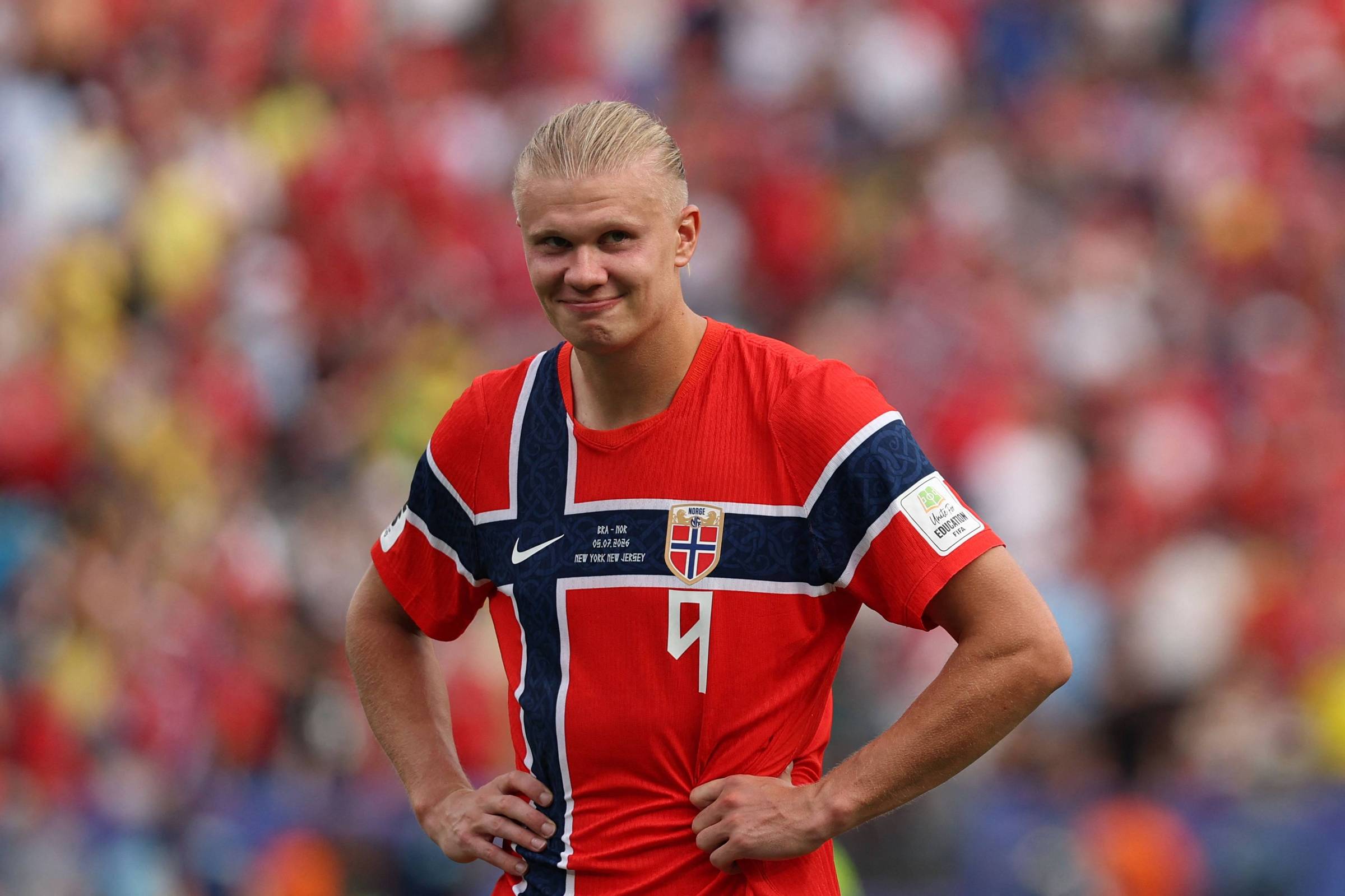 Norueguês Haaland comenta vitória sobre o Brasil na Copa: 'Não parece real'